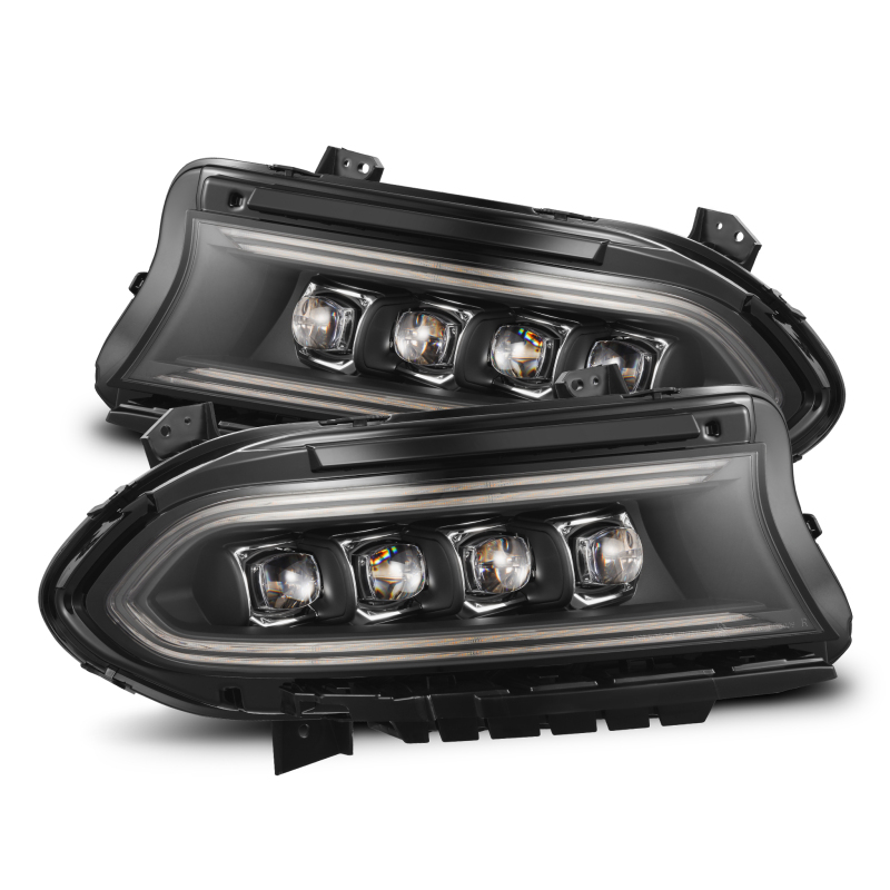 AlphaRex 15-23 Dodge Charger NOVA-Series LED Proj Headlights Blk w/Activtn Light & Seq.Sig / SB DRL - 880499