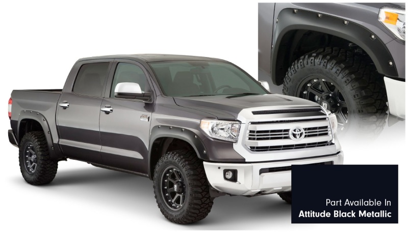 Bushwacker 16-18 Toyota Tundra Fleetside Pocket Style Flares 4pc - Midnight Black - 30918-43