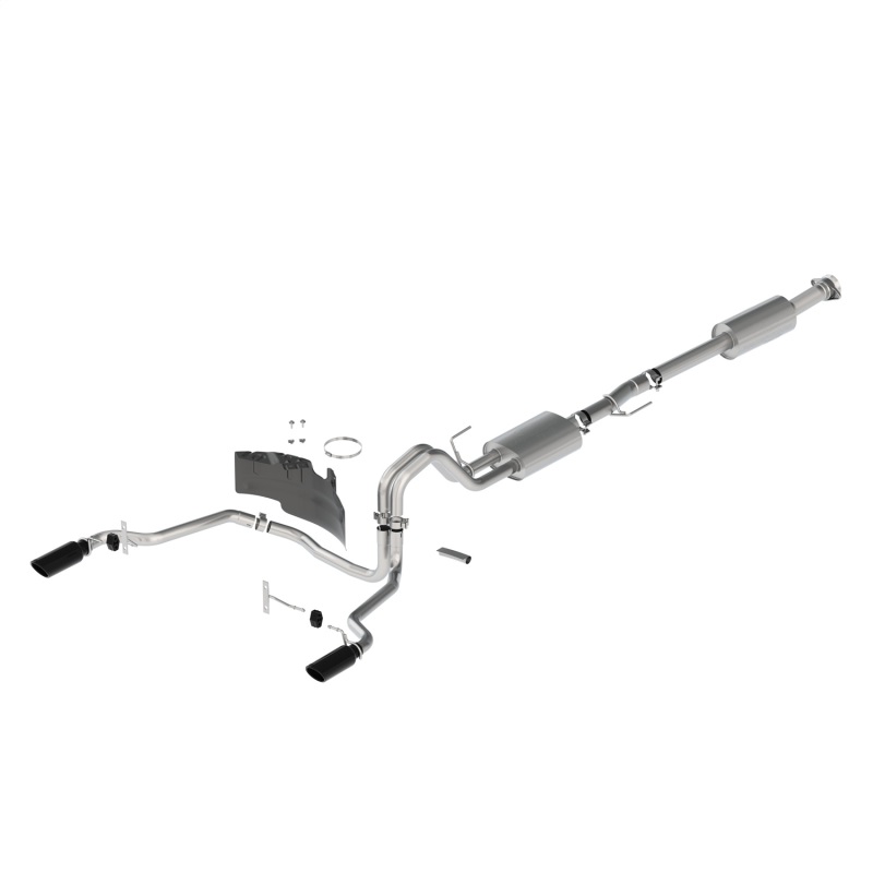 Ford Racing 21-24 F-150 Sport Rear Exit Exhaust - Black Tips - M-5200-FSBR