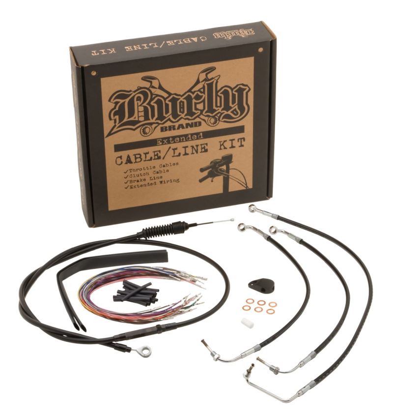 Burly Brand 97-99 H-D Control Kit 13in Baggger Bar - Black - B30-1276