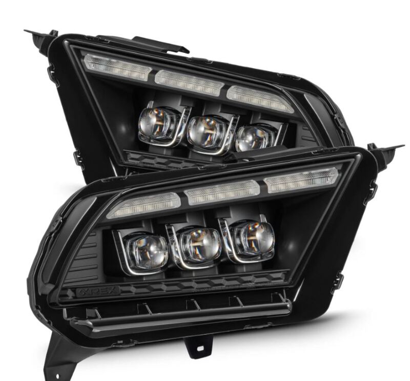 AlphaRex 10-12 Ford Mustang NOVA-Series LED Projector Headlights Blk w/Activ Light & Seq.Sig /SB DRL - 880489