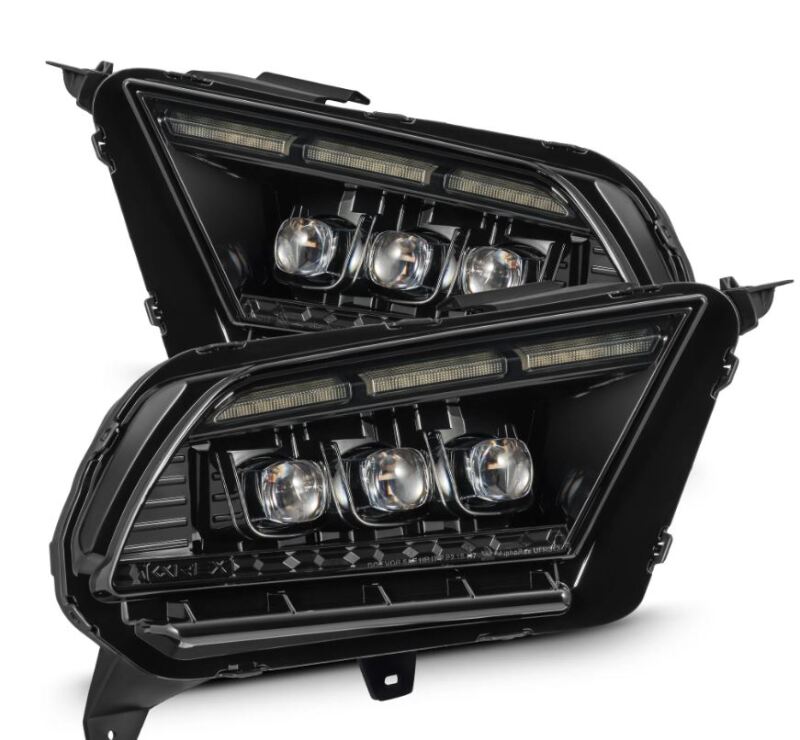AlphaRex 10-12 Ford Mustang NOVA-Series LED Proj. Headlights Alpha-Blk w/Activ Lght & Seq.Sig SB DBL - 880490