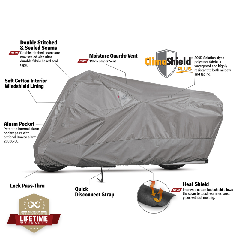 Dowco WeatherAll Plus Motorcycle Cover Gray - Large - 50003-07