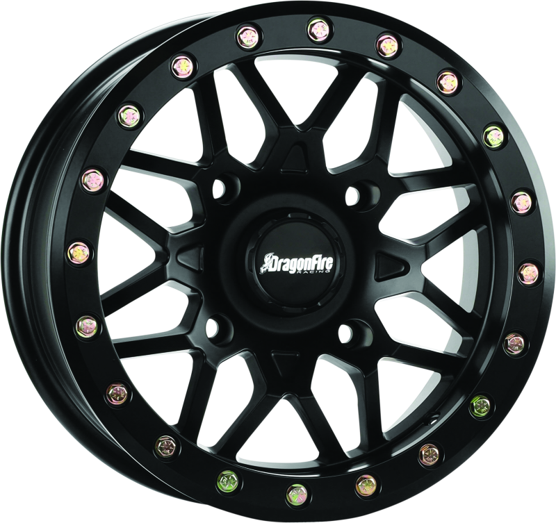 DragonFire Racing Typhon Wheel 15X6 4/137 5+1 +40 M Machined Black - 523199