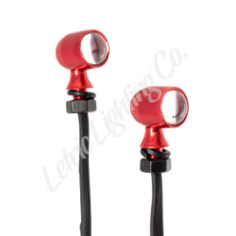 Letric Lighting 12mm Mini Red Turn Signal LEDs - Red Anodized - LLC-45CR-R