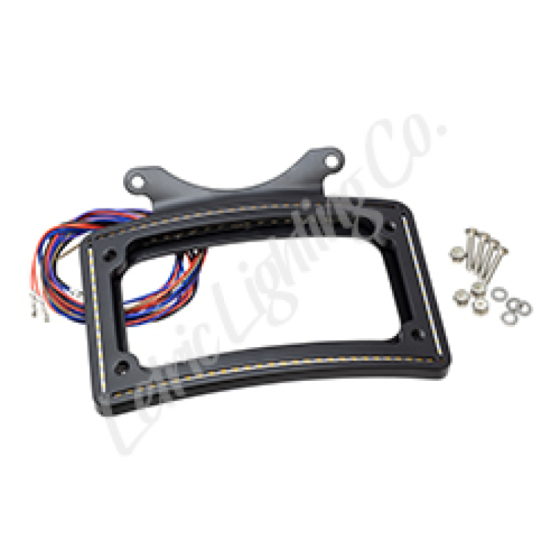 Letric Lighting 06-09 Street Glide Perfect Plate Light Black Curved License Plate Frame - LLC-CPPL-B4