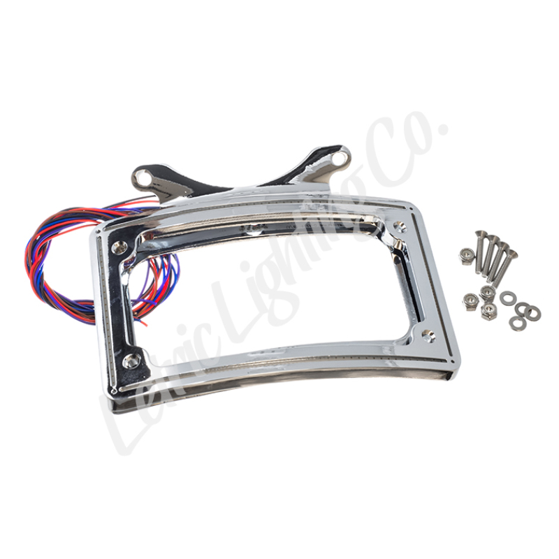 Letric Lighting 10-13 Street Glide Perfect Plate Light Chrome Curved License Plate Frame - LLC-CPPL-C3