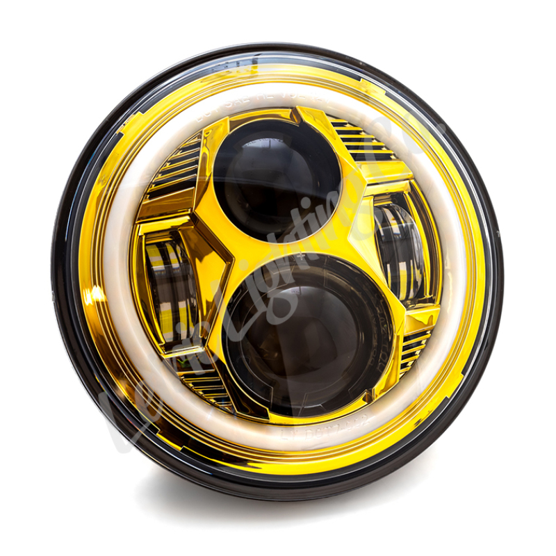 Letric Lighting 7? Gold Color Collection LED Headlamp with Full Halo - LLC-ICC-7G