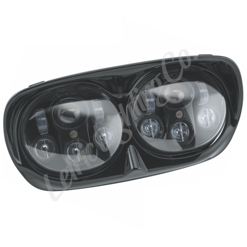 Letric Lighting 98-13 Glide Models LED Black Headlight & Housing Dual 5.75 Projector Lamps - LLC-LRHP-BB