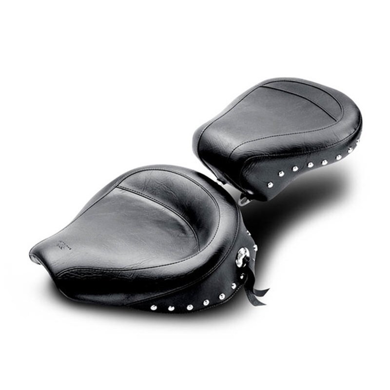 Mustang 58-84 Harley FX/FL Wide Touring Solo Seat w/Studs- Black - 75527
