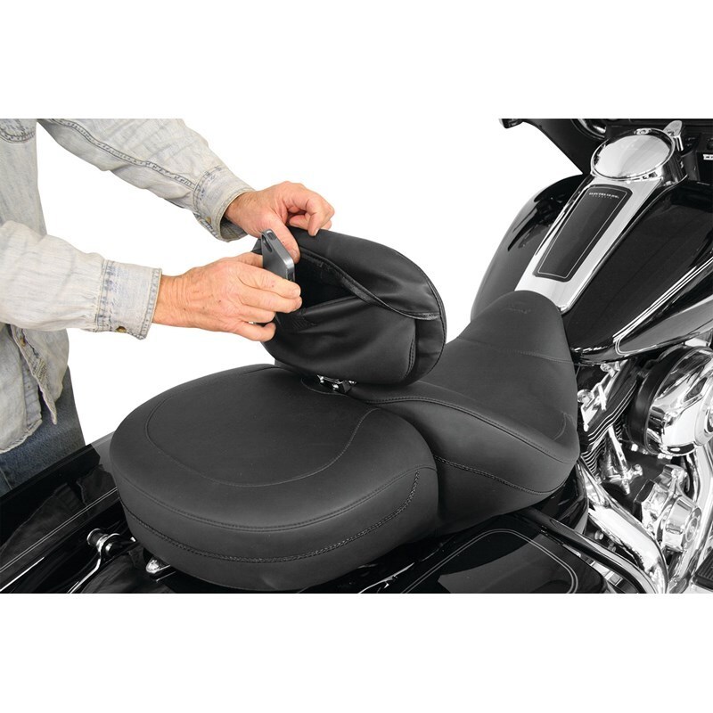 Mustang Harley Standard Touring Driver Backrest Pouch Cover - Black - 77621