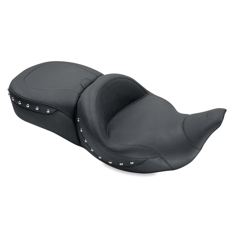 Mustang 08-21 Harley Electra Glide,Rd Glide,Rd King,Str Glide Super Touring 1PC Seat w/Studs - Black - 79546