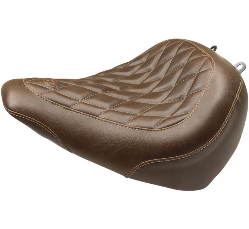 Mustang Harley Breakout Wide Tripper Solo Seat Diamond Stitch - Brown - 83059