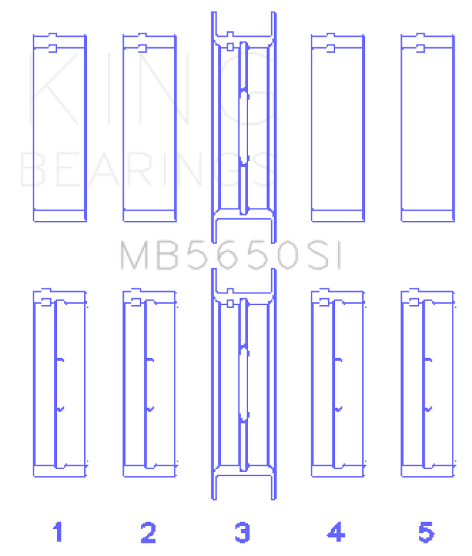 King Engine Bearings Ford 370/429/460 16B OHV Main Bearing Set - Set Of 10 - MB5650SI020
