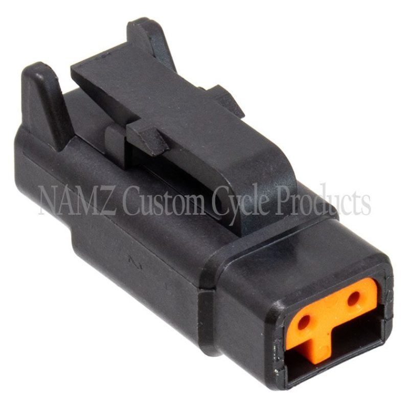 NAMZ Deutsch DTM 2-Position Plug w/2 Stamped Terminals & Wedgelock - Black (HD 74112-98BK) - MDP-2B