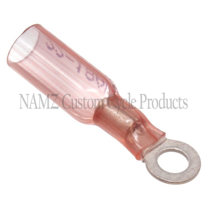 NAMZ Heat Sealable No.8 Ring Terminals 22-18g (25 Pack) - NIS-19164-0086