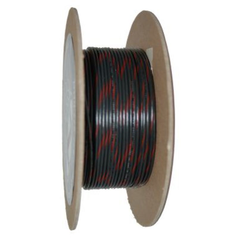 NAMZ OEM Color Primary Wire 100ft. Spool 18g - Black/Red Stripe - NWR-02-100