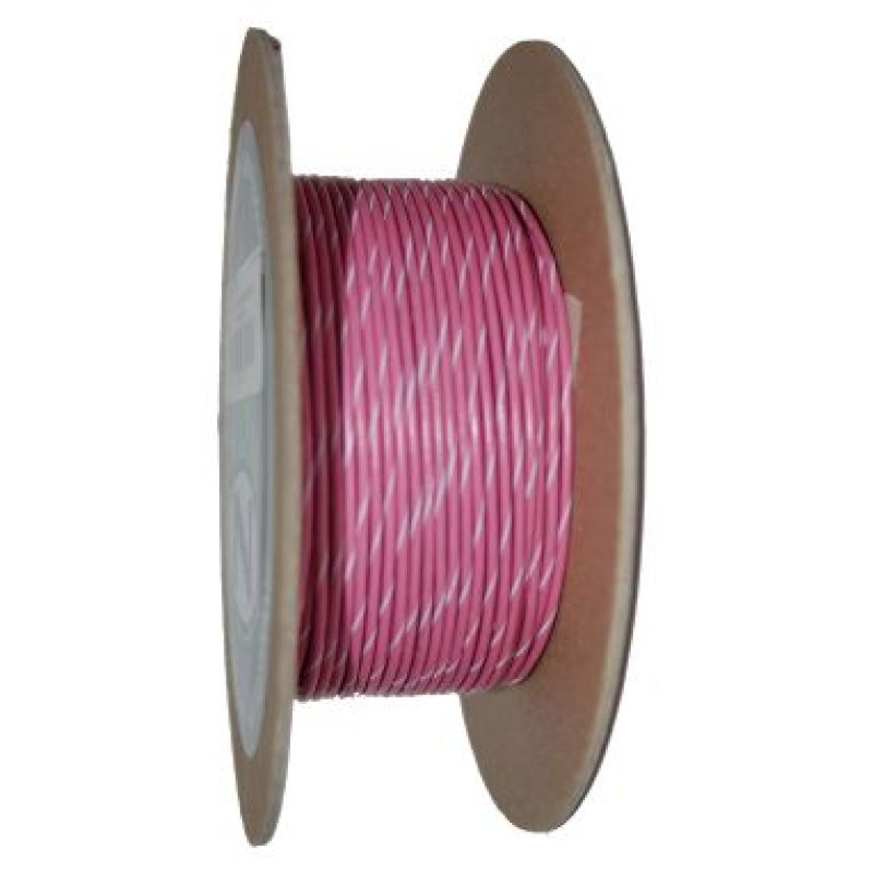NAMZ OEM Color Primary Wire 100ft. Spool 20g - Pink/White Stripe - NWR-109-100-20