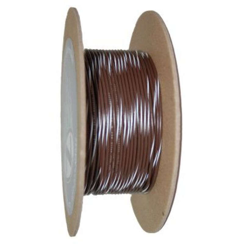 NAMZ OEM Color Primary Wire 100ft. Spool 18g - Brown/White Stripe - NWR-19-100