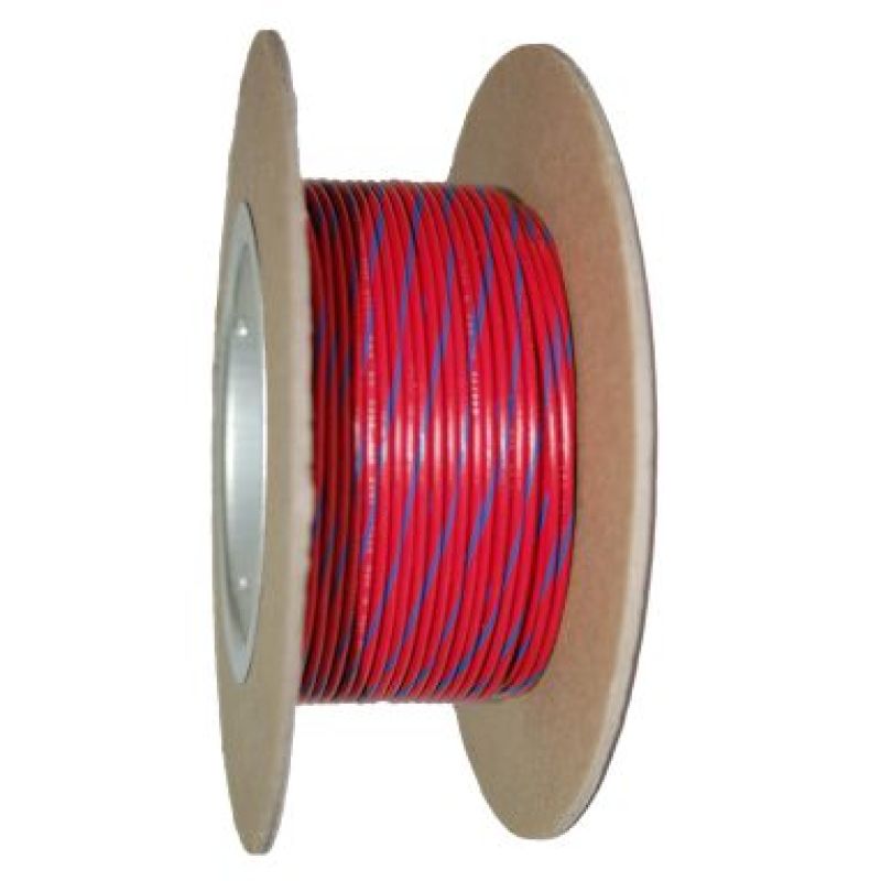 NAMZ OEM Color Primary Wire 100ft. Spool 18g - Red/Blue Stripe - NWR-26-100