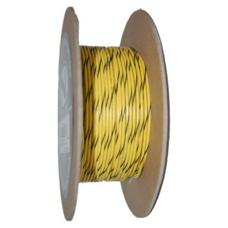NAMZ OEM Color Primary Wire 100ft. Spool 20g - Yellow/Black Stripe - NWR-40-100-20