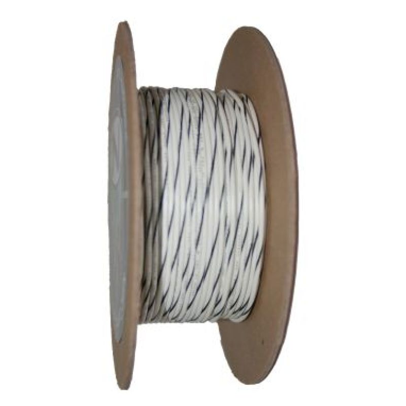 NAMZ OEM Color Primary Wire 100ft. Spool 20g - White/Black Stripe - NWR-90-100-20