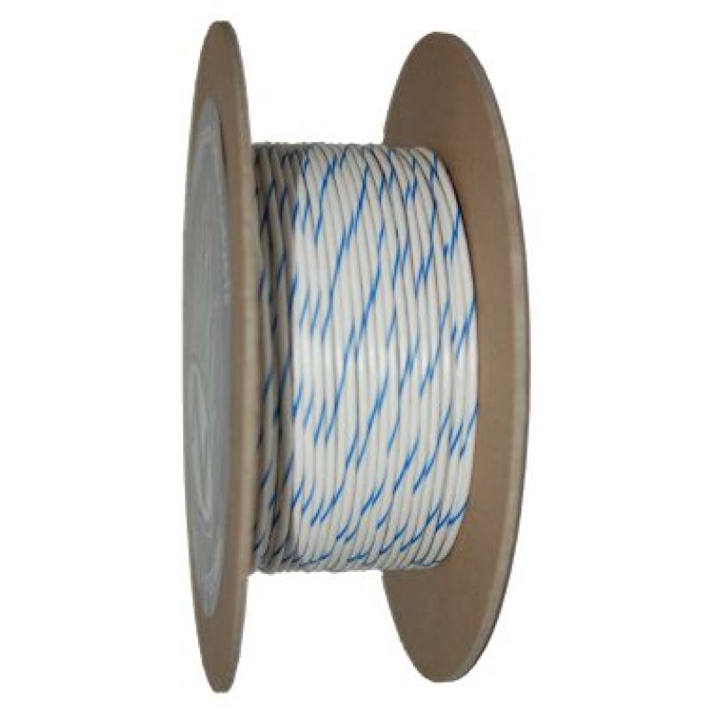 NAMZ OEM Color Primary Wire 100ft. Spool 18g - White/Blue Stripe - NWR-96-100