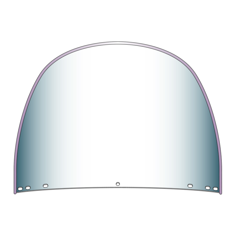 National Cycle Heritage Standard Top Rounded Replacement Beaded Windshield 5 Bolt - Clear - 20000