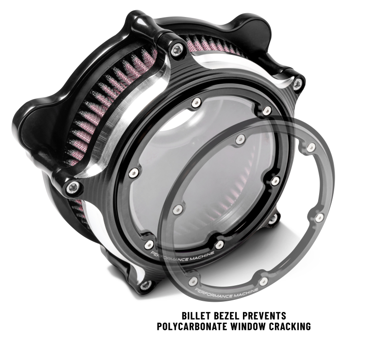 Performance Machine Vision Air Cleaner (W/ Bezel) - Contrast Cut - 0206-2157-BM