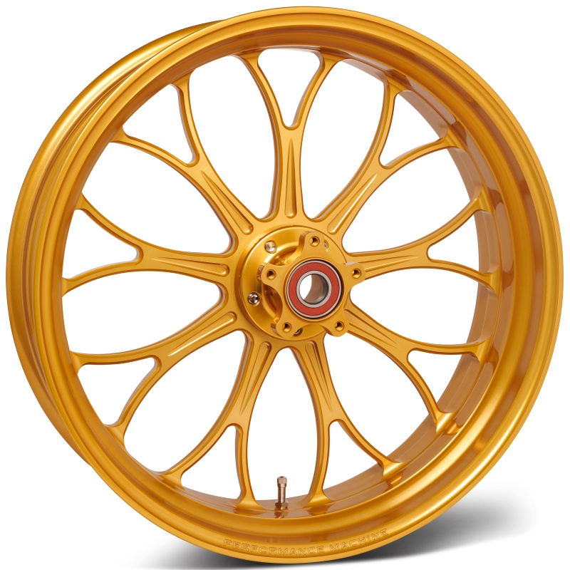 Performance Machine 18x5.5 Forged Wheel Revolution  9 Spoke Race Weight - Gold Ano - 1204-7814R-RVNAP-G
