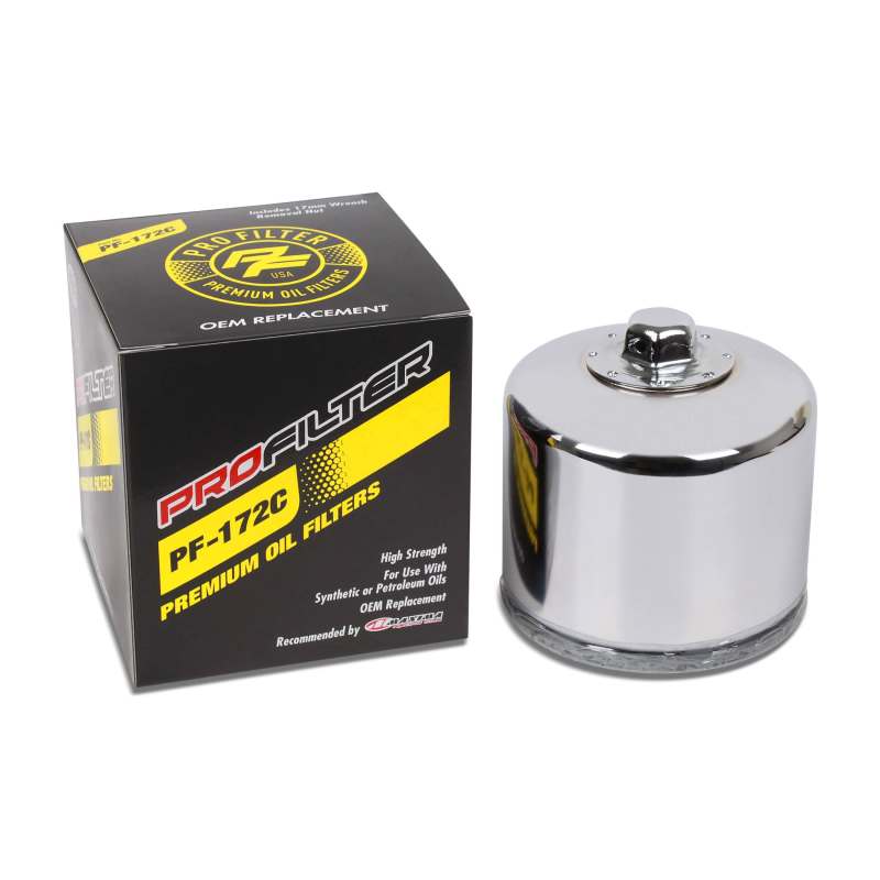 ProFilter Harley Spin-On Chrome Various Performance Oil Filter - PF-172C