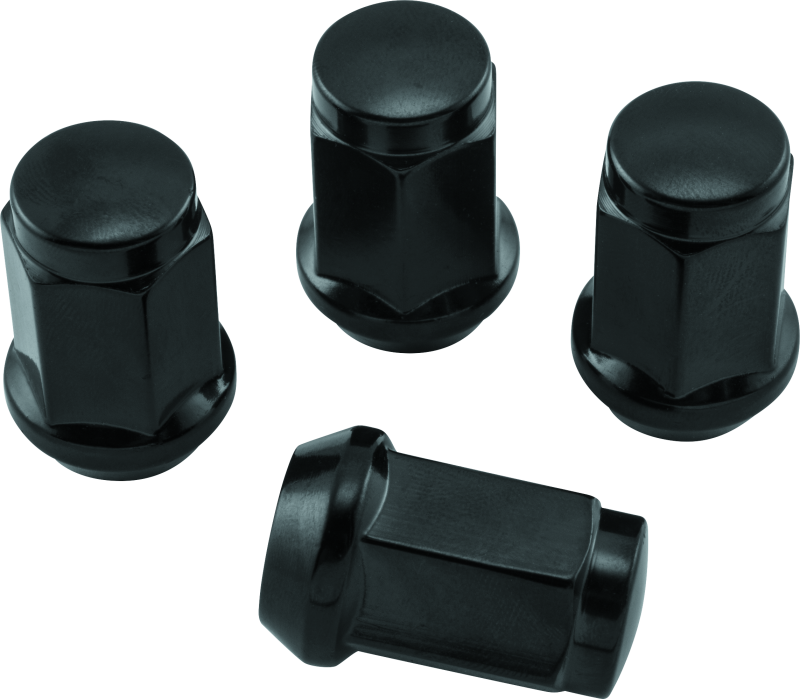 QuadBoss Lug Nuts 12x1.25 - 17mm-Od - Black - Box of 4 - 608931