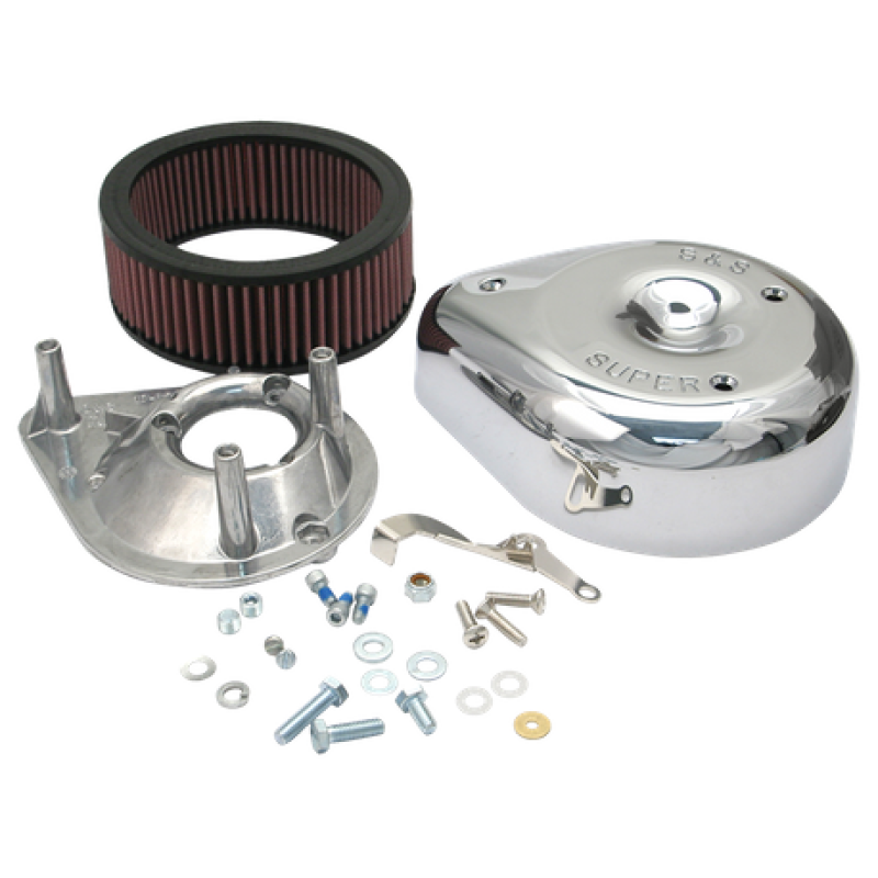 S&S Cycle 55-84 BT/57-85 Sportster Models Teardrop Air Cleaner Kit for S&S Super E/G Carb - 17-0400
