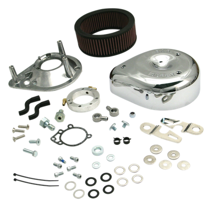 S&S Cycle 91-06 Carbureted XL Sportster Models Teardrop Air Cleaner Kit - Chrome - 17-0448