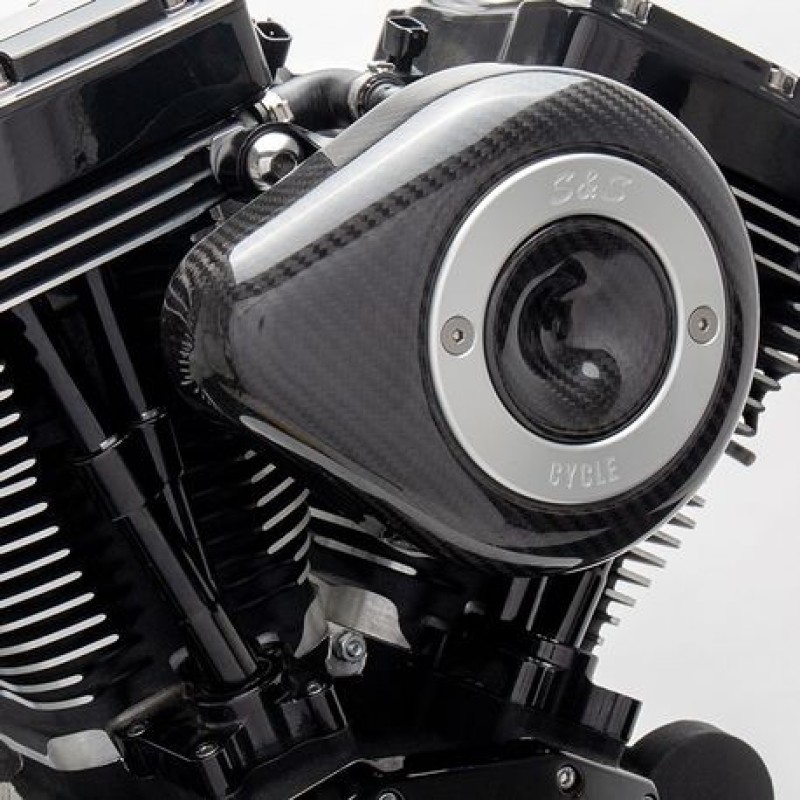S&S Cycle 08-17 Touring/16-17 Softail Models Stealth Air Cleaner Kit w/ Carbon Fiber Cover - 170-0500
