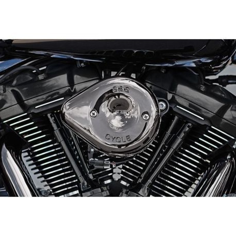 S&S Cycle 17-23 M8 Models Lava Chrome Stealth Mini Teardrop Air Cleaner Kit - 170-0782