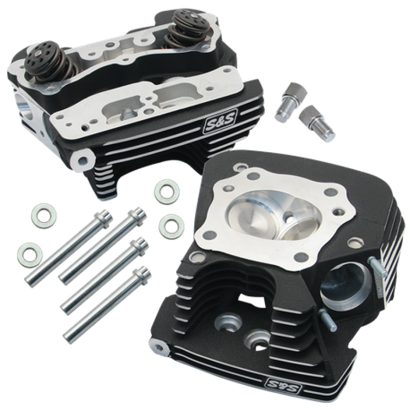 S&S Cycle 99-05 BT Super Stock 79cc Cylinder Head Kit - Wrinkle Black - 90-1293