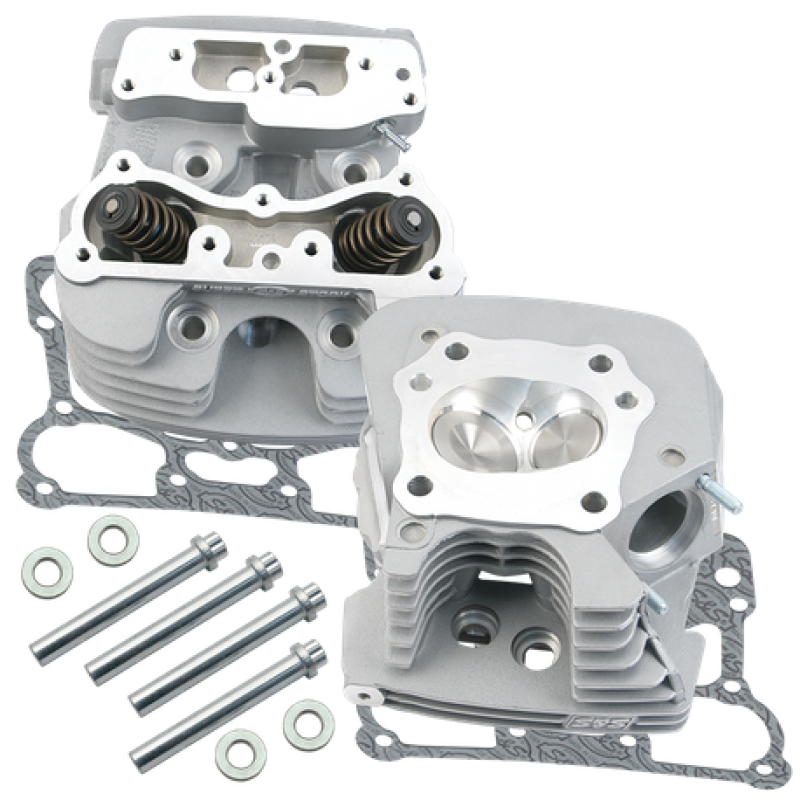 S&S Cycle 99-05 BT Super Stock 79cc Cylinder Head Kit - Silver - 900-0254