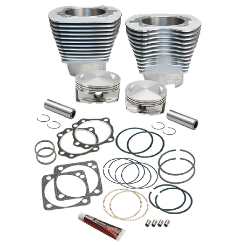 S&S Cycle 84-99 BT 4 1/8in Bore Cylinder & Pistons Kit For S&S V124 Engine - Natural - 910-0229
