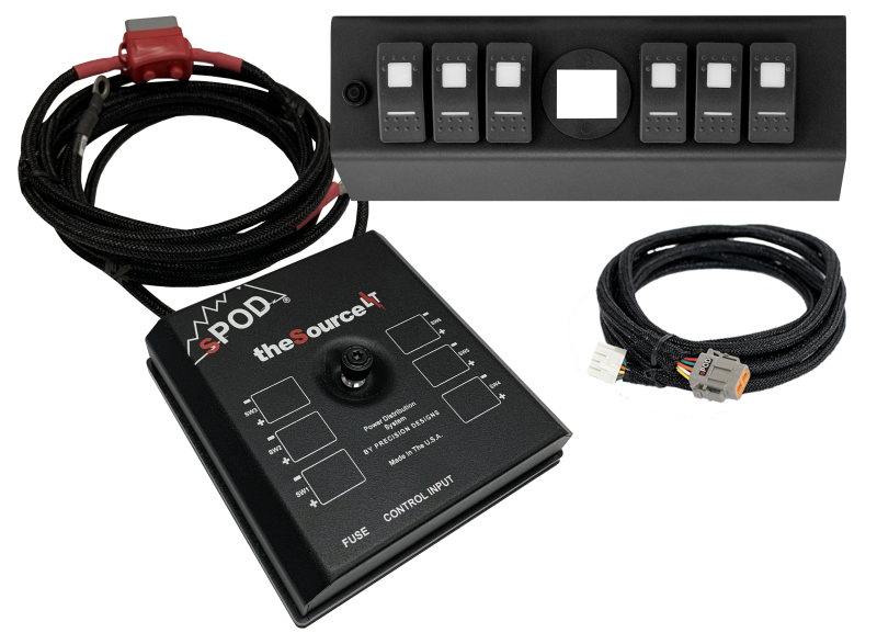 Spod 07-08 Jeep Wrangler JK SourceLT w/ Genesis Adapter and Red LED Switch Panel - 873150