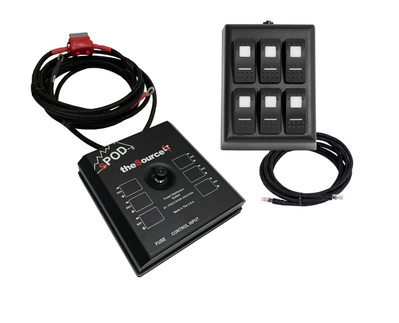 Spod SourceLT on RAM Mount w/ Green LED Switch Panel (36 In Battery Cables) - SL-RAM-36-G