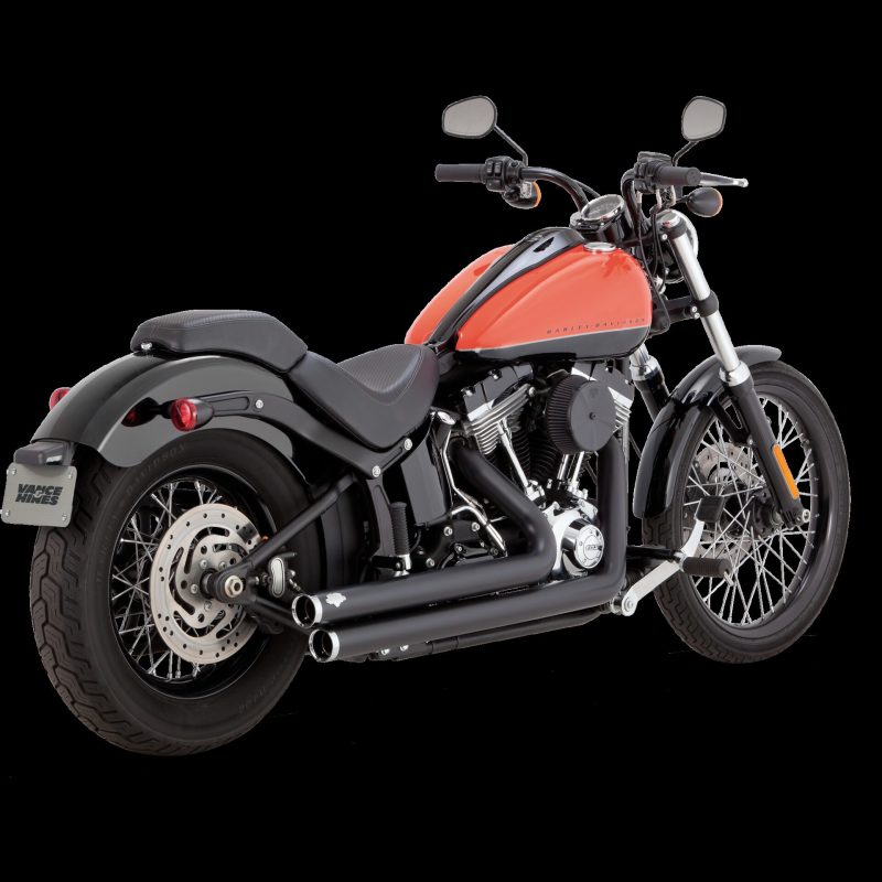 Vance & Hines Harley Davidson Softail / 86-17 Bigshots Staggered PCX Full Exhaust - Black - 47339