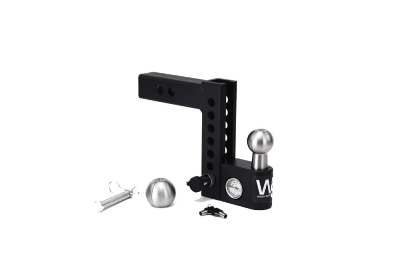 Weigh Safe Aero Hitch 4in Drop Hitch & 2in Shank (10K/12.5K GTWR) w/WS05 - Steel - AWS4-2-KA