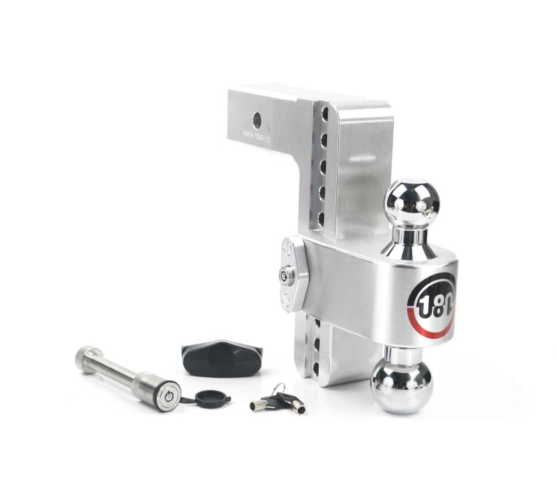 Weigh Safe 180 Hitch 8in Drop Hitch & 2.5in Shank (10K/18.5K GTWR) w/WS05 - Aluminum - CTB8-2.5-KA