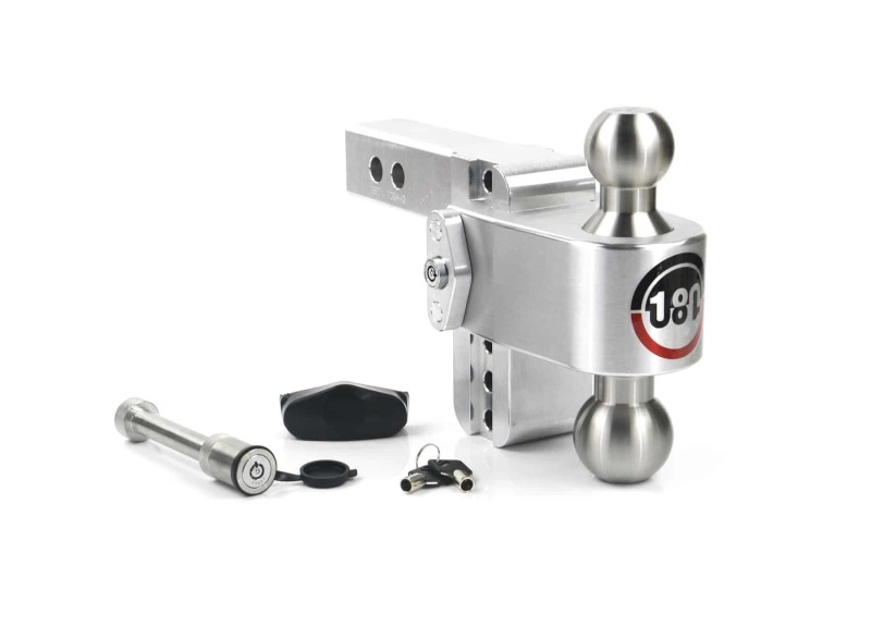 Weigh Safe 180 Hitch 4in Drop Hitch & 2in Shank (10K/12.5K GTWR) w/WS05 - Aluminum - LTB4-2-KA