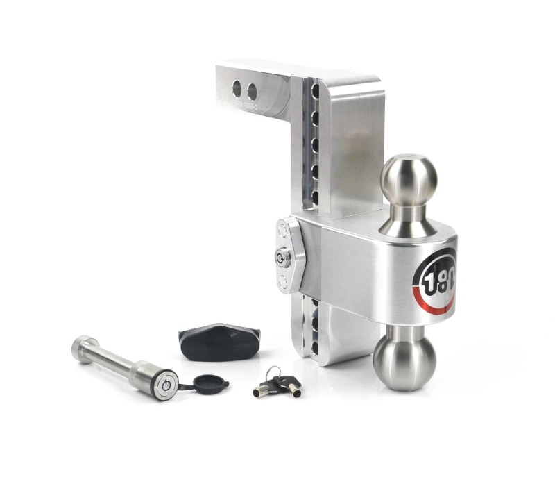Weigh Safe 180 Hitch 8in Drop Hitch & 2in Shank (10K/12.5K GTWR) w/WS05 - Aluminum - LTB8-2-KA