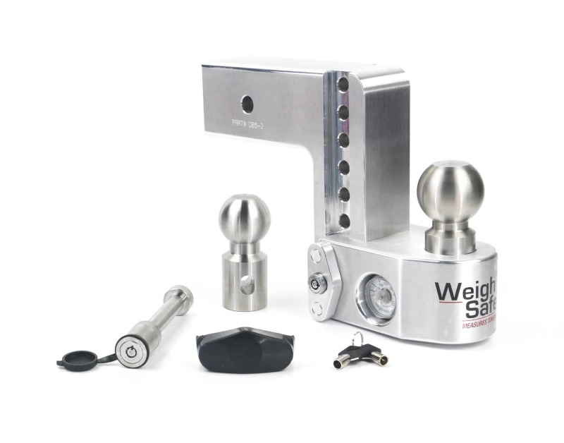 Weigh Safe 6in Drop Hitch w/Built-in Scale & 3in Shank (10K/21K GTWR) w/WS05 - Aluminum - WS6-3-KA