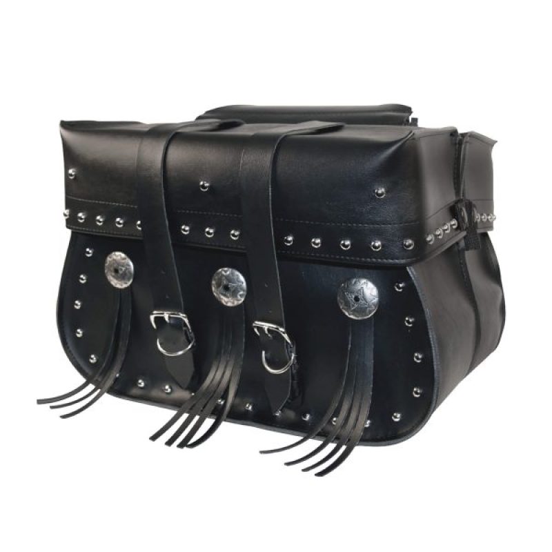 Willie & Max Universal American Classic Straight Saddlebags (14.5 in L x 11.5 in W x 5.5 in H)-Black - 58380-00