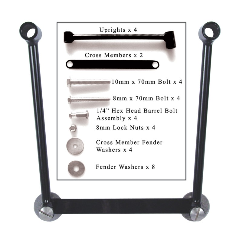 Willie & Max Universal Saddlebag Hard Mount Steel Kit - Black - 58633-00