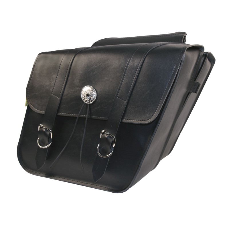 Willie & Max Universal Deluxe Standard Slant Saddlebags (14 in L x 12 W x 5.5 H) - Black - 58700-00